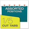 A Picture of product PFX-415315TEA Pendaflex® Colored Reinforced Hanging Folders Legal Size, 1/5-Cut Tabs, Teal, 25/Box