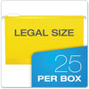 A Picture of product PFX-415315YEL Pendaflex® Colored Reinforced Hanging Folders Legal Size, 1/5-Cut Tabs, Yellow, 25/Box
