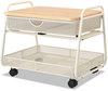 A Picture of product SAF-5208WH Safco® Onyx Under Desk Machine Stand Metal, 1 Shelf, Drawer, Bin, 100 lb Capacity, 21" x 16" 17.5", White