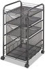 A Picture of product SAF-5213BL Safco® Onyx™ Mesh Mobile File with Two Supply Drawers Metal, 1 Shelf, 3 15.75" x 17" 27", Black