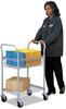 A Picture of product SAF-5235GR Safco® Wire Mail Cart Dual-Purpose and Filing Metal, 1 Shelf, Bin, 26.75" x 18.75" 38.5", Metallic Gray