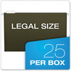 A Picture of product PFX-4153X3 Pendaflex® Extra Capacity Reinforced Hanging File Folders with Box Bottom 3" Legal Size, 1/5-Cut Tabs, Green, 25/Box