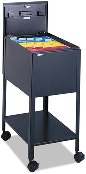 Safco® Standard Locking Mobile Tub File Letter Size, Metal, 1 Shelf, Bin, 13.5" x 19.25" 28", Black