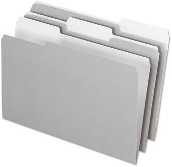 Pendaflex® Interior File Folders 1/3-Cut Tabs: Assorted, Legal Size, Gray, 100/Box