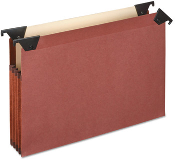 Pendaflex® Premium Expanding Hanging File Pockets with Swing Hooks and Dividers 3 1/3-Cut Tabs, Letter Size, Brown, 5/Box