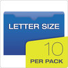 A Picture of product PFX-50990 Pendaflex® Poly File Jackets Straight Tab, Letter Size, Assorted Colors, 10/Pack
