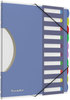 A Picture of product PFX-50995 Pendaflex® PileSmart™ Project Sorters 0.75" Expansion, 10 Sections, Elastic Cord Closure, 1/10-Cut Tabs, Letter Size, Blue
