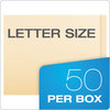 A Picture of product PFX-62714 Pendaflex® SmartShield™ End Tab Fastener Folders 2 Fasteners, Letter Size, Manila Exterior, 50/Box