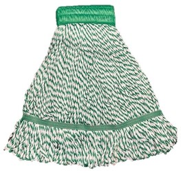 Better Brush Products Wide Band Microfiber Looped Wet Mop. Medium. Green.
