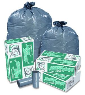 Shark Skin Can Liners. 1.10 mil. 56 gal. (Glutton). 42.5 X 48 in. Gray. 100/case.