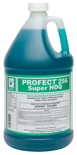 Profect® 256 Super HDQ Hospital Disinfectant. 1 gal. Teal. Clean, Fresh scent. 4 bottles/case.