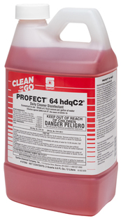 Profect® 64 hdqC2®. 2 L. Red. Refreshing Herbal scent Disinfectant. 4 bottles/case.