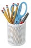 A Picture of product AOP-ART20005WH Artistic® Urban Collection Punched Metal Pencil Cup 3.5" Diameter x 4.5"h, White