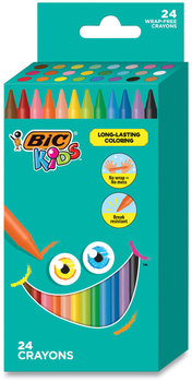 BIC® Kids® Coloring Crayons 24 Assorted Colors, 24/Pack