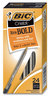 A Picture of product BIC-MSBP241BLK BIC® Cristal® Xtra Bold Ballpoint Pen Stick, 1.6 mm, Black Ink, Clear Barrel, 24/Pack