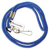 A Picture of product BAU-68903 SICURIX® Rope Lanyard with Hook Metal Fastener, 36" Long, Nylon, Blue