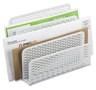 A Picture of product AOP-ART20003WH Artistic® Urban Collection Punched Metal Letter Sorter 3 Sections, DL to A6 Size Files, 6.5" x 3.25" 5.5", White