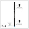 A Picture of product UBC-60041 uniball® ONYX® Rollerball Pen Roller Ball Stick, Extra-Fine 0.5 mm, Blue Ink, Black/Blue Barrel, Dozen
