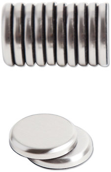 U Brands High Energy Magnets Circle, Silver, 1.25" Diameter, 12/Pack