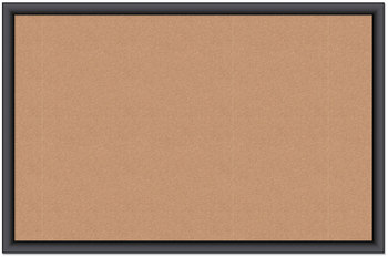 U Brands Cork Bulletin Board 35 x 23, Tan Surface, Black Frame