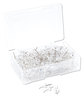 A Picture of product UBR-3088U0624 U Brands Standard Push Pins Plastic, Clear, Head/Silver Pin, 0.44", 200/Pack