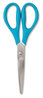 A Picture of product UBR-6607U0124 U Brands U-Eco™ Scissors Concave Tip, 9.45" Long, 3" Cut Length, Assorted Straight Handle, 3/Pack