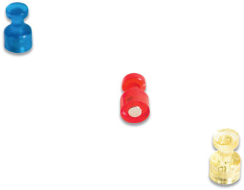 U Brands Magnetic Push Pins Assorted Colors, 0.75" Diameter, 6/Pack