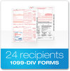 A Picture of product TOP-22973 Adams® 4-Part 1099-DIV Tax Forms with Helper® Fiscal Year: 2024, Carbonless, 8 x 5.5, 2 Forms/Sheet, 24 Total