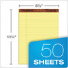 A Picture of product TOP-7532 TOPS™ "The Legal Pad" Perforated Pads with Wide/Legal Rule. 8.5 X 11.75 iin. Canary-Yellow. 50 sheets/pad, 12 pads/case.