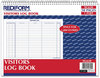 A Picture of product RED-9G620 Rediform® Visitors Log Book. 11 X 8.5 in. Blue, White, and Red. 50 sheets/book.