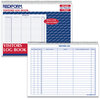 A Picture of product RED-9G620 Rediform® Visitors Log Book. 11 X 8.5 in. Blue, White, and Red. 50 sheets/book.