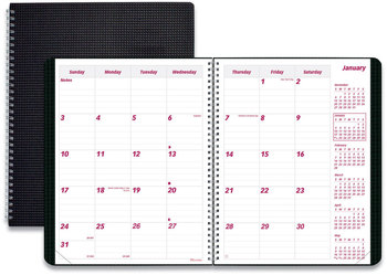 Brownline® DuraFlex 14-Month Planner 8.88 x 7.13, Black Cover, 14-Month: Dec 2025 to Jan 2027