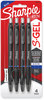 A Picture of product SAN-2096171 Sharpie® S-Gel™ High-Performance Pen Gel Retractable, Bold 1 mm, Blue Ink, Black Barrel, 4/Pack