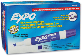 EXPO® Low-Odor Dry-Erase Marker Broad Chisel Tip, Purple