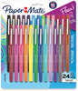 A Picture of product PAP-1978998 Paper Mate® Point Guard® Flair® Felt Tip Pen Porous Stick, Medium 0.7 mm, Assorted Tropical Vacation Ink and Barrel Colors, 24/Pack