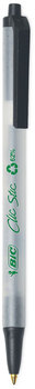 BIC® ReVolution Clic Stic Ballpoint Pen, Retractable, Medium 1 mm, Black Ink, Translucent Frost/Black Barrel, 48/Pack