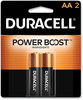 A Picture of product DUR-MN1500B2Z Duracell® Power Boost CopperTop® Alkaline Batteries AA 2/Pack