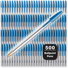 A Picture of product BIC-MS500EBLU BIC® Cristal® Xtra Smooth Ballpoint Pen Stick, Medium 1 mm, Blue Ink, Clear Barrel, 500/Pack