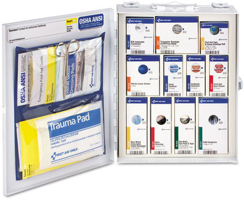First Aid Only™ ANSI 2015 SmartCompliance Food Service Cabinet w/o Medication, 25 People, 94 Pieces, Metal Case