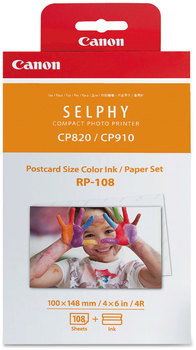 Canon® 8568B001 Ink & Paper Pack (RP-108) Ink/Paper Combo, 50 Page-Yield, Tri-Color