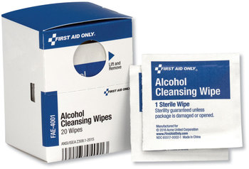 First Aid Only™ Alcohol Cleansing Pads SmartCompliance 20/Box