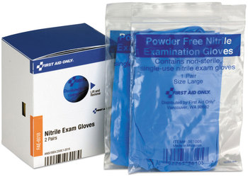 First Aid Only™ SmartCompliance Nitrile Gloves Lightweight One Size, 2/Box