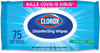 A Picture of product CLO-31430 Clorox® Disinfecting Wipes, Easy Pull Pack. 1-Ply. 8 X 7 in. White. Fresh scent. 75 towels/box.