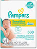 A Picture of product PGC-07325 Pampers® Sensitive Baby Wipes. 1-ply. 6.7 X 7 in. White. Unscented. 84 wipes/pack, 7 packs/carton.