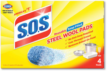 S.O.S® Steel Wool Soap Pads Pad, 4/Box, 24 Boxes/Carton