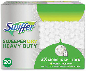 Swiffer® Heavy-Duty Dry Refill Cloths. 10.3 X 7.8 in. White. 20/pack, 4 packs/carton.