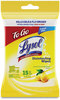 A Picture of product RAC-99799 LYSOL® Brand Disinfecting Wipes Flatpacks 1-Ply, 6.69 x 7.87, Lemon and Lime Blossom, White, 15 Wipes/Flat Pack, 24 Flat Packs/Carton