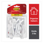 A Picture of product MMM-17001MPES Command™ General Purpose Hooks Medium, Plastic, White, 3 lb Capacity, 20 and 24 Strips/Pack