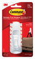 A Picture of product MMM-17003ES Command™ General Purpose Hooks Large, Plastic, White, 5 lb Capacity, 1 Hook and 2 Strips/Pack