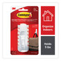 A Picture of product MMM-17003ES Command™ General Purpose Hooks Large, Plastic, White, 5 lb Capacity, 1 Hook and 2 Strips/Pack